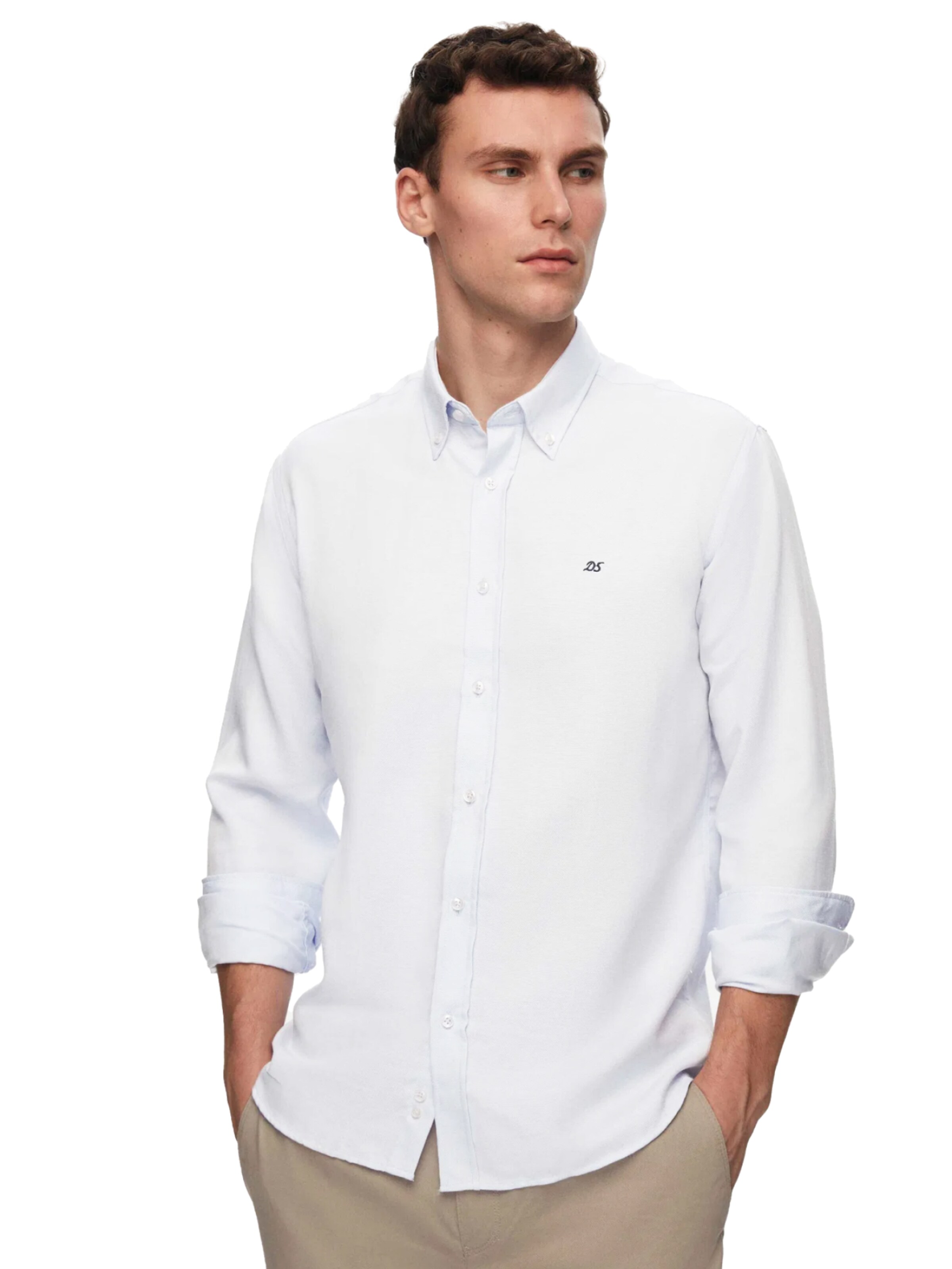 D’S Damat Regular fit Button Up Shirt in White: front