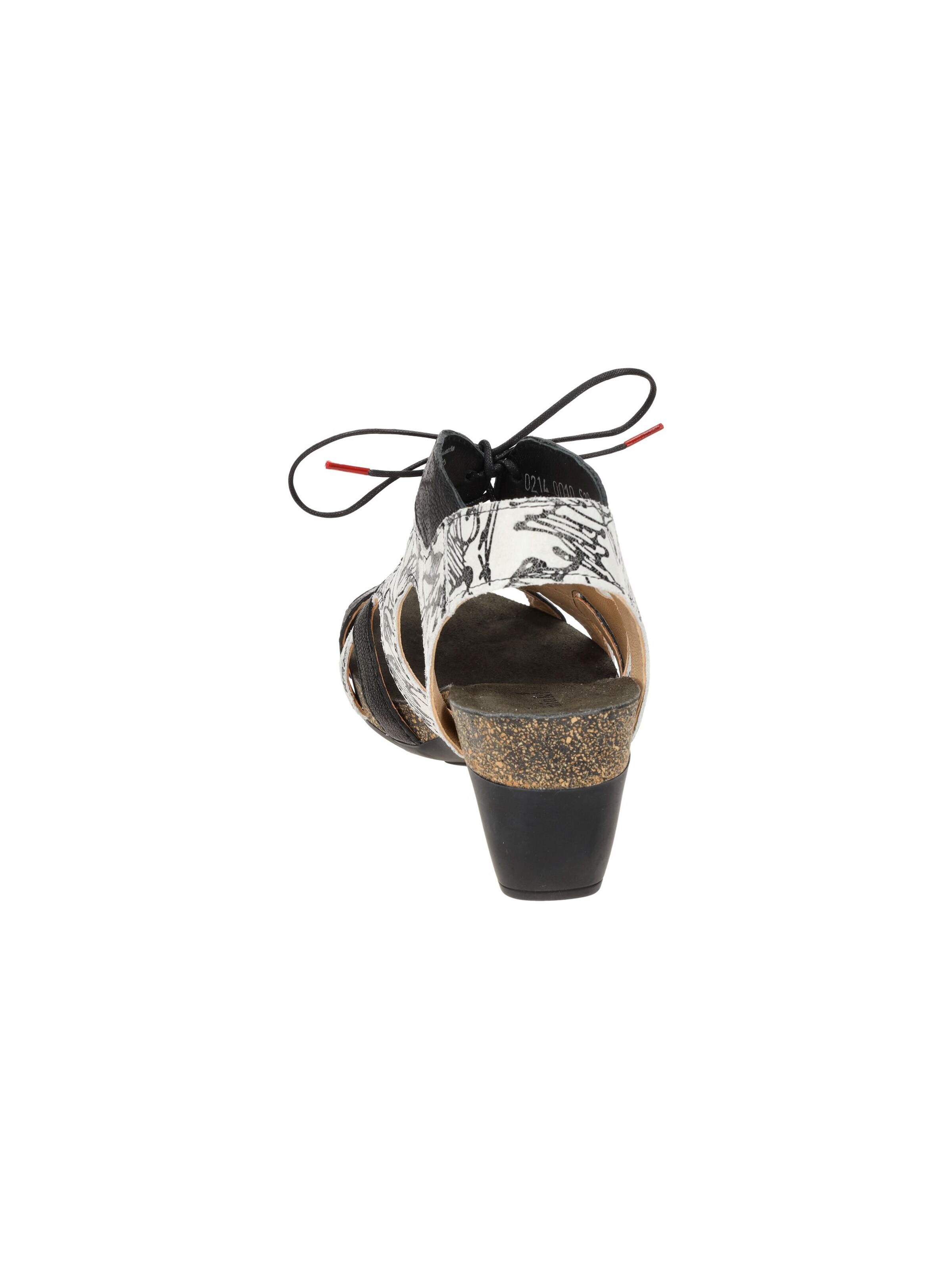 THINK! Sandals 'Think Traudi Schnür Sandale schwarz grau Print 214' in Black