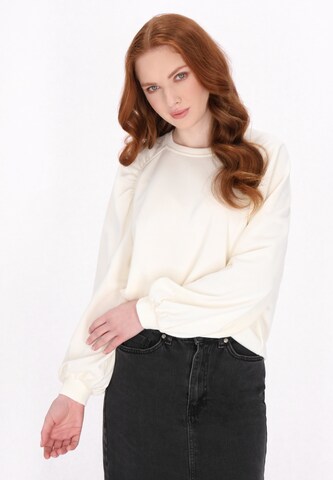 Sweat-shirt DreiMaster Vintage en blanc : devant