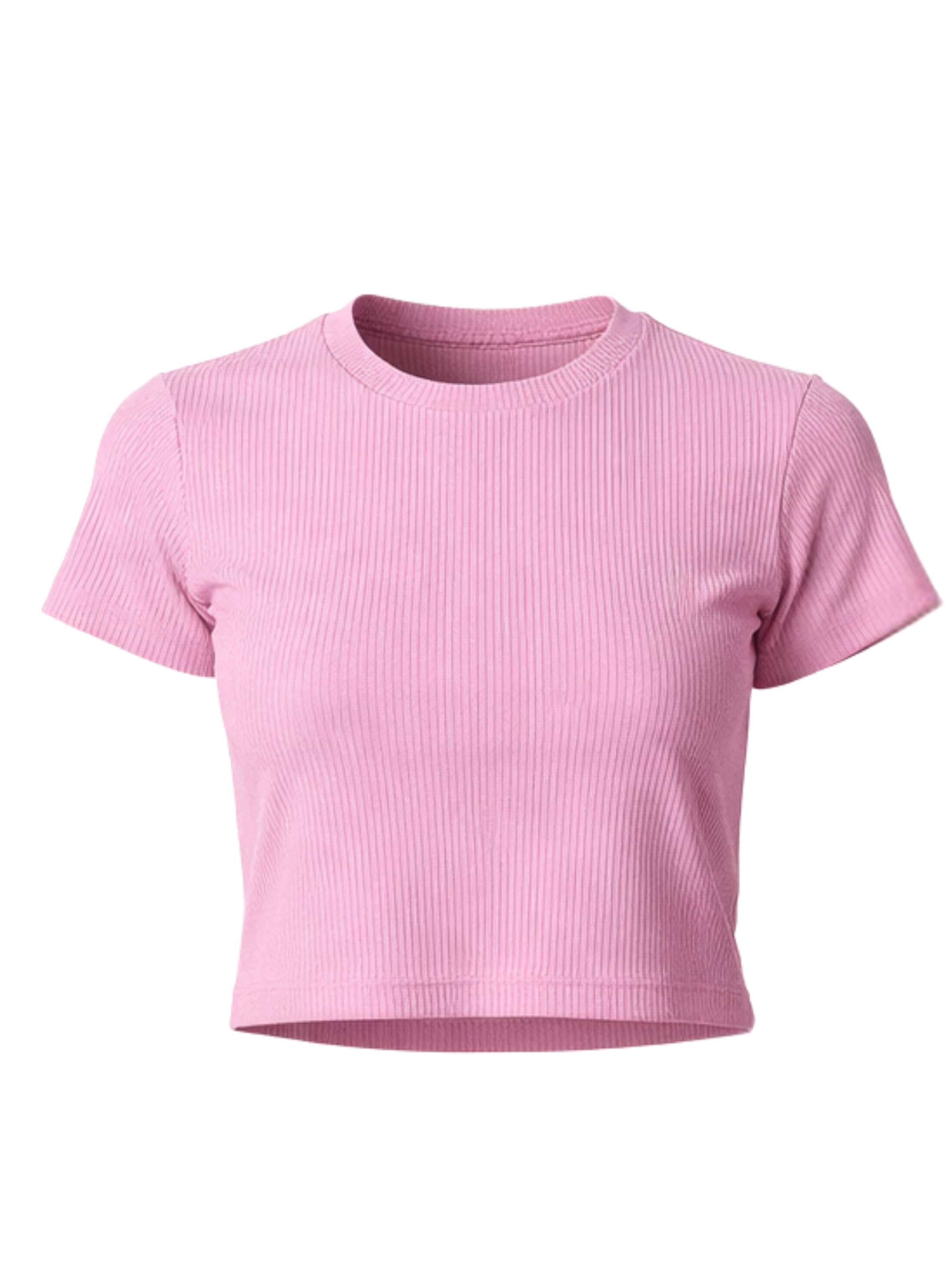 GORG Shirt 'Geripptes Cropped T-Shirt' in Purple: front