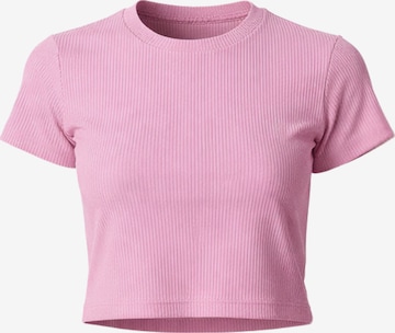 GORG Shirt 'Geripptes Cropped T-Shirt' in Lila: voorkant