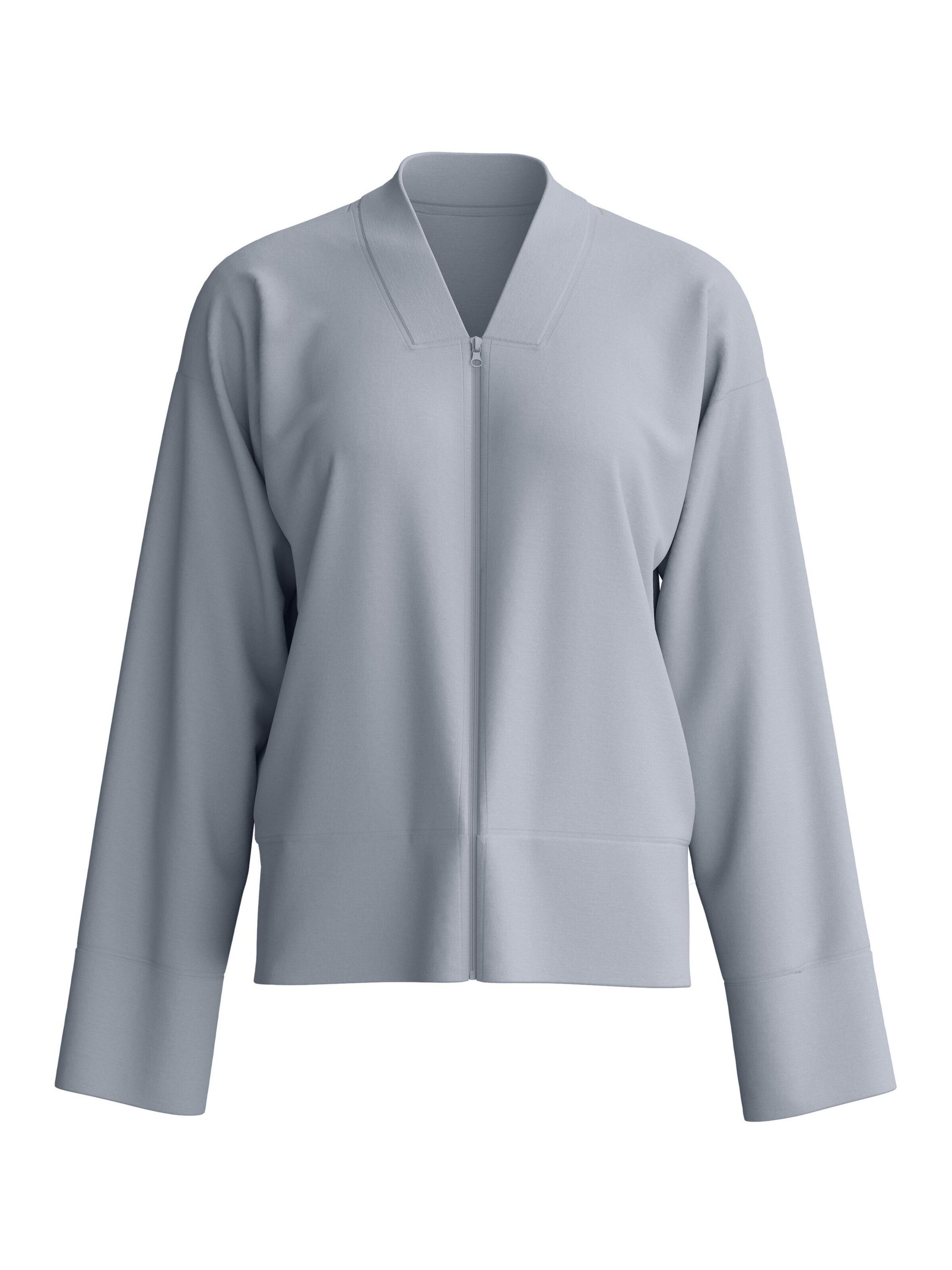 CALIDA Sweatvest 'Natural Embrace' in Grijs: voorkant