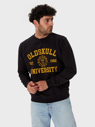 Oldskull Sweatshirt 'University' in Zwart: voorkant