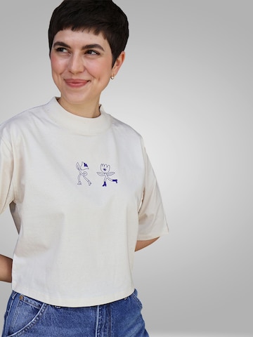 Kultgut Shirt 'HEY Summer!' in White