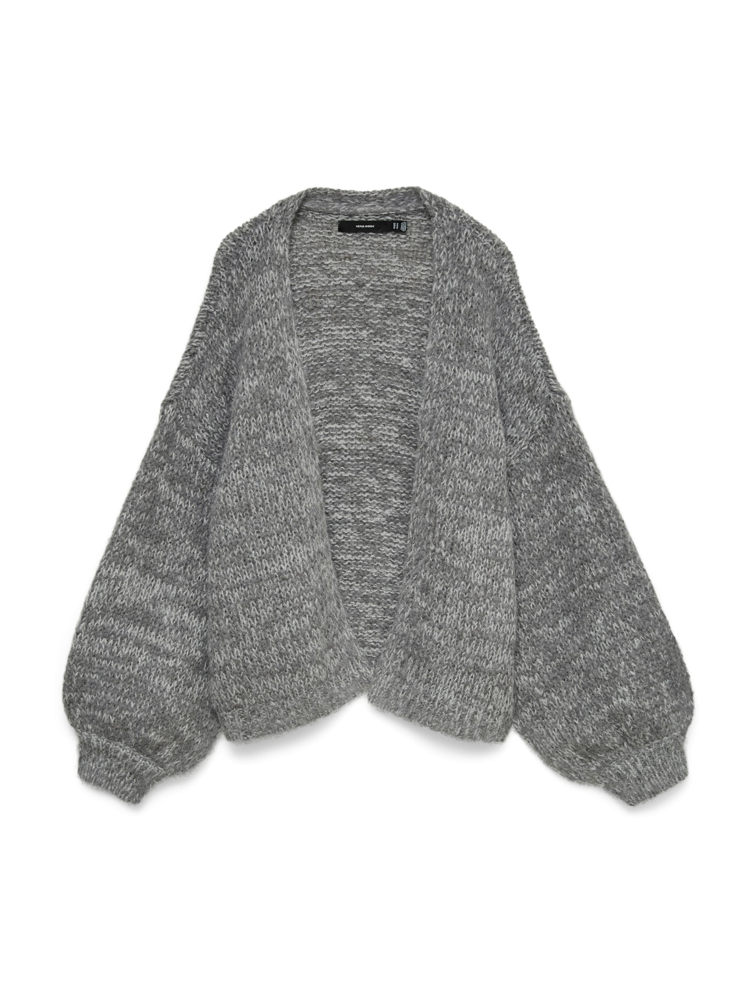 VERO MODA Knit Cardigan 'VMMAYBE' in Grey: front