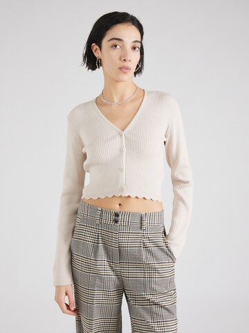 ABOUT YOU Knit Cardigan 'Taria' in White: front