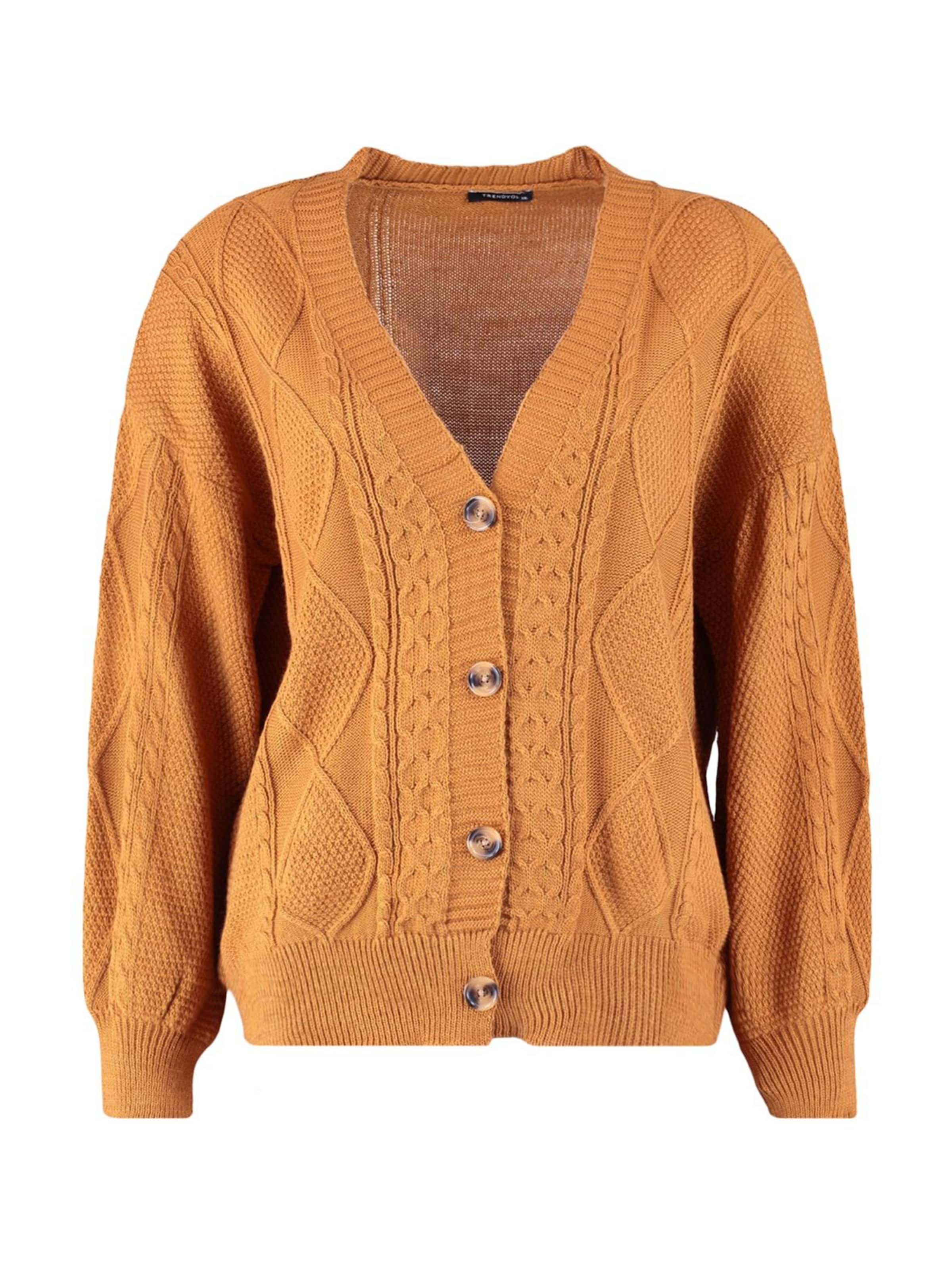Cardigan Trendyol Curve en marron : devant