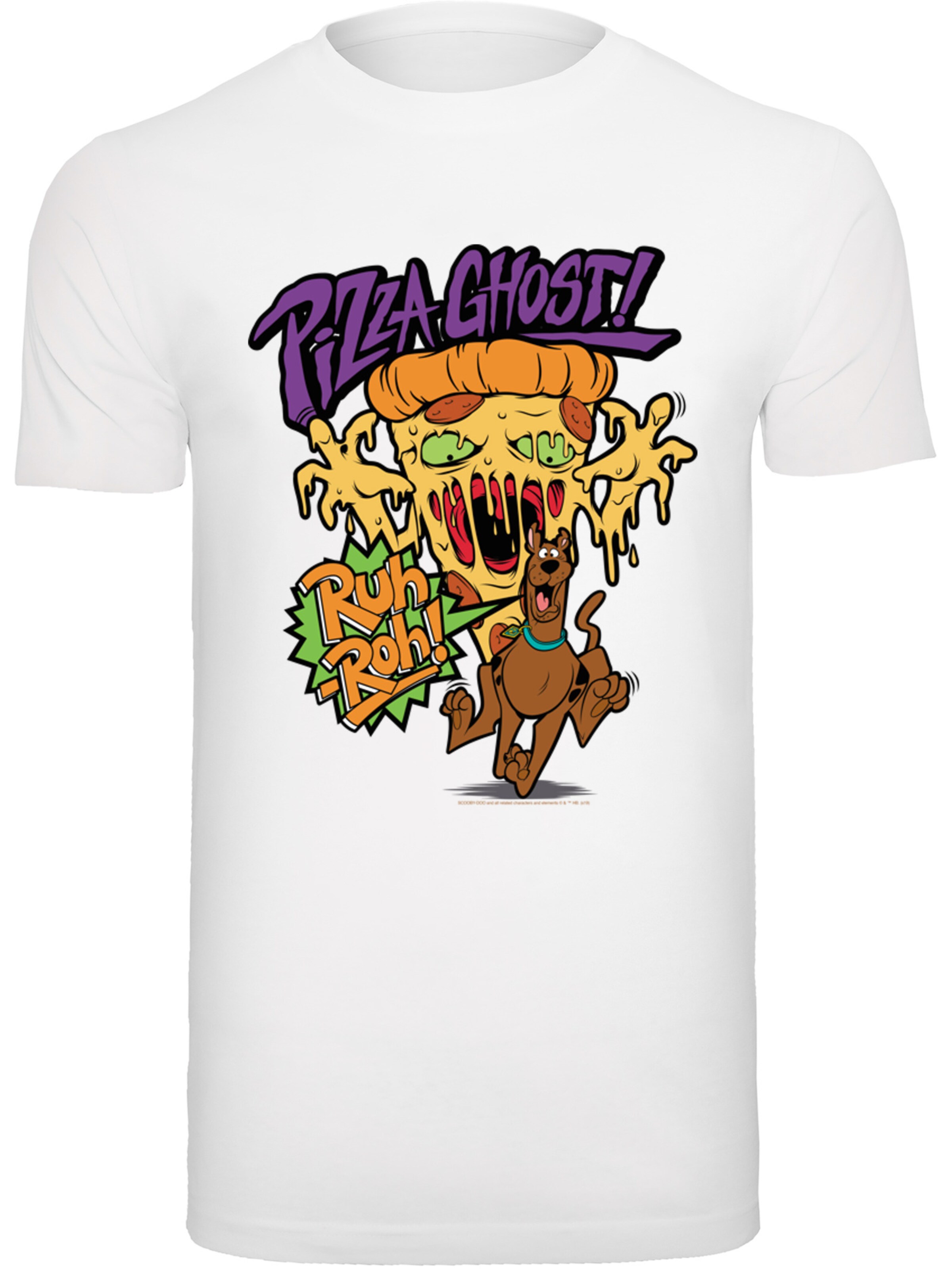 F4NT4STIC Shirt 'Pizza Ghost' in White: front
