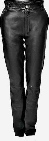 Regular Pantalon chino 'Chinohose als EDEL - Echtleder Lederhose schwarz' Be Noble en noir : devant