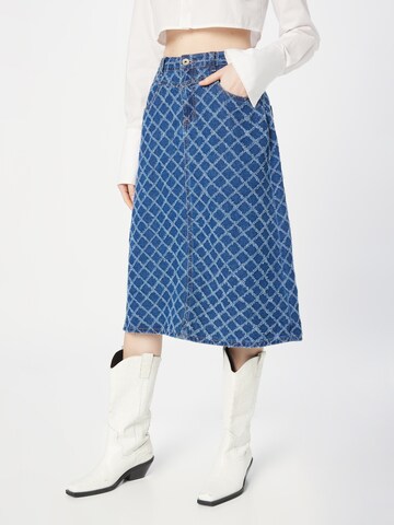Cream Skirt 'Jissa' in Blue: front