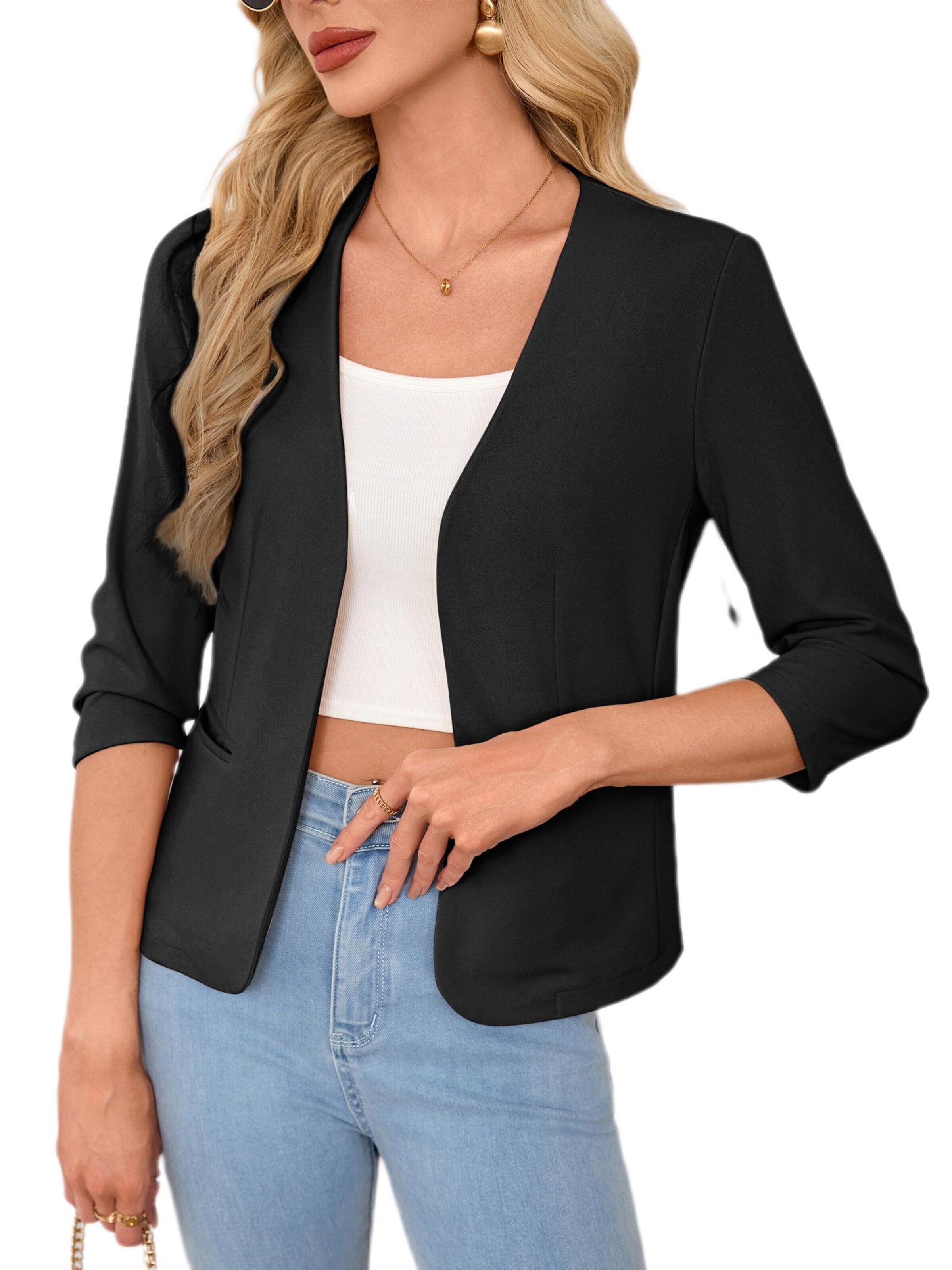 Yesfashion Marynarka w kolorze czarny