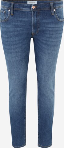 Jack & Jones Plus Slimfit Jeans 'ILIAM ORIGINAL' in Blauw: voorkant