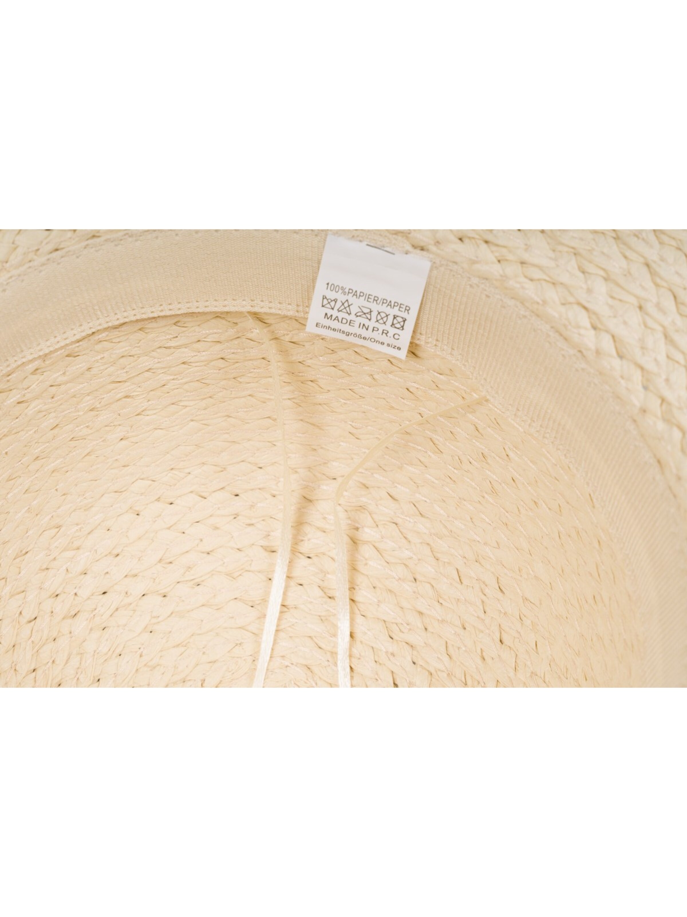 styleBREAKER Hut 'Papierstroh Sonnenhut Perlen Hutband'‌‌‌‌‌‌‌‌‌ in Beige