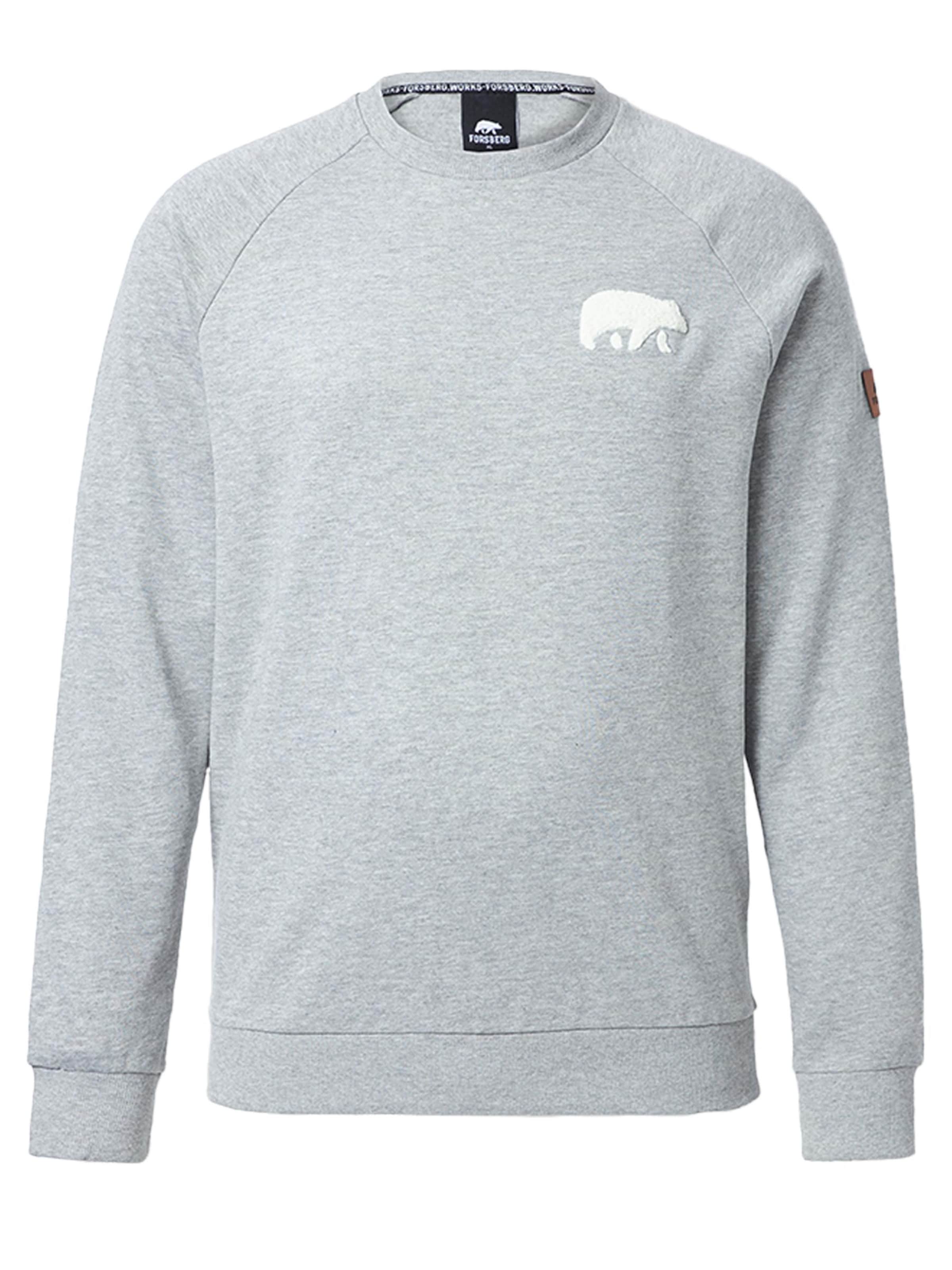FORSBERG Sweatshirt 'mit Frottee Logo' in Grey: front