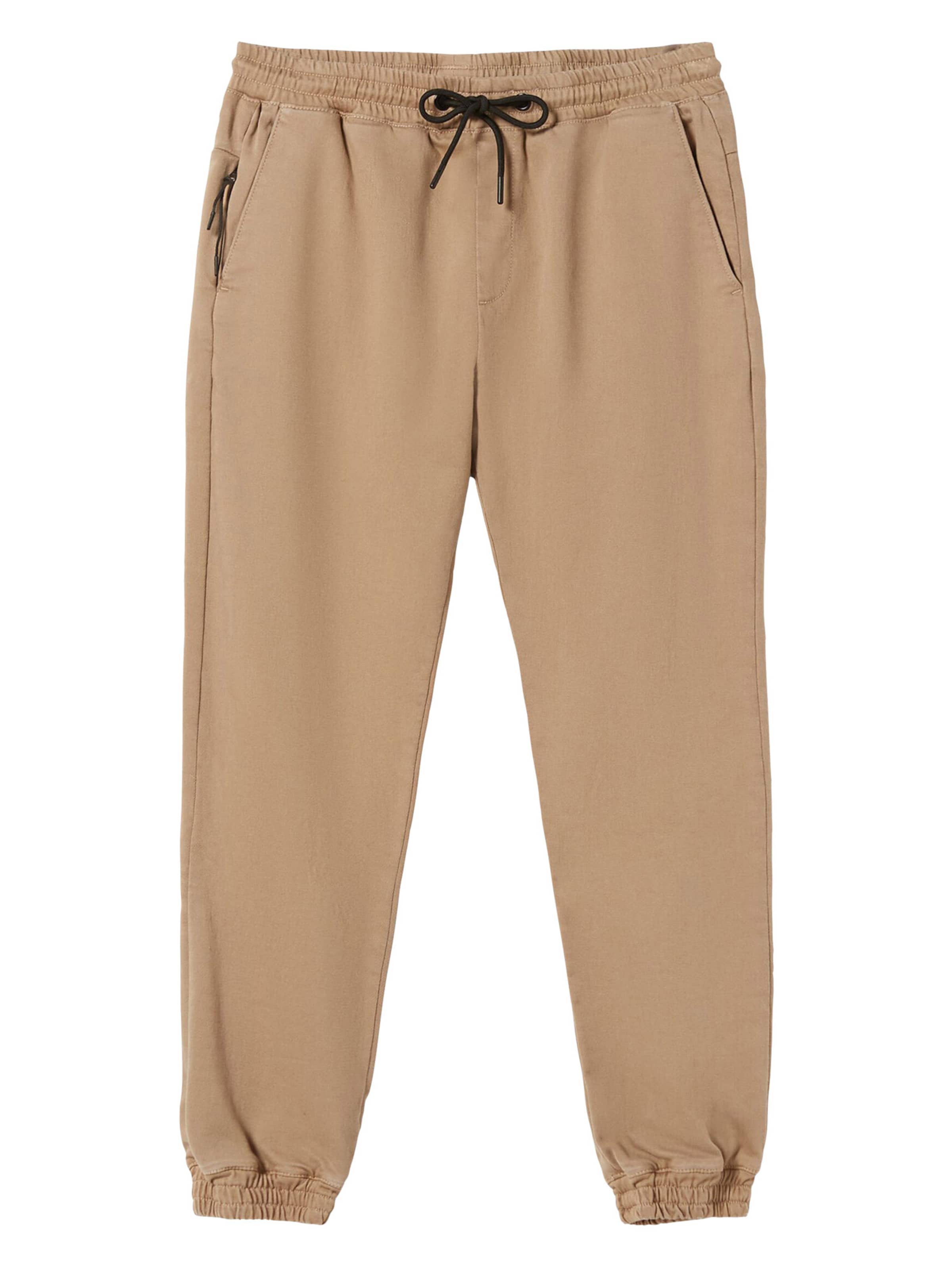 Bershka Loosefit Nadrág - bézs: elől