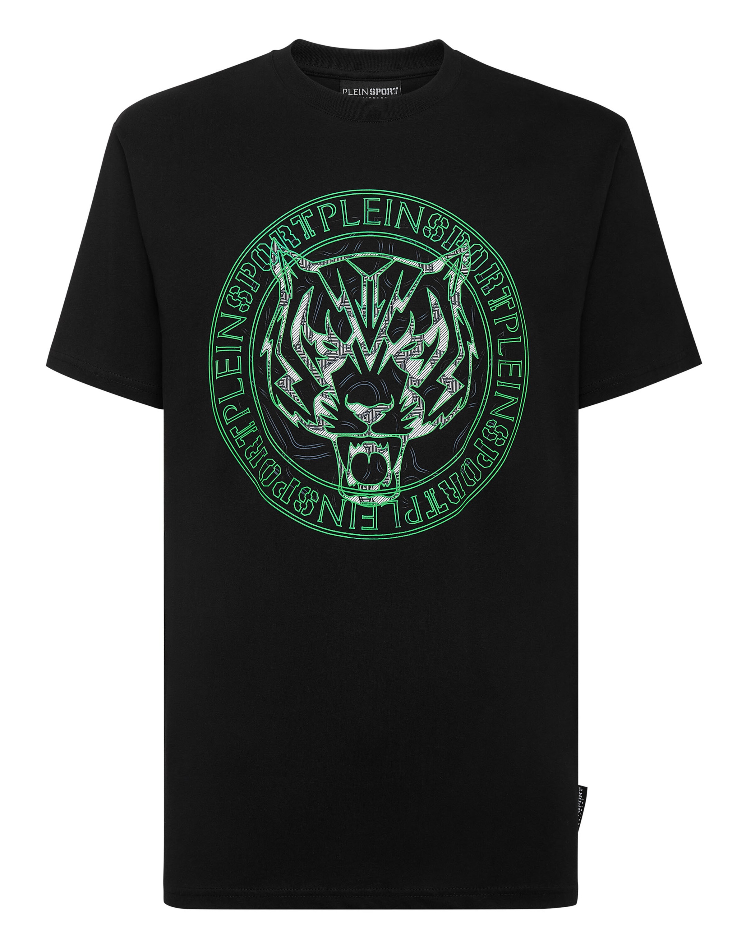 Maglietta 'Tiger' di Plein Sport in nero: frontale
