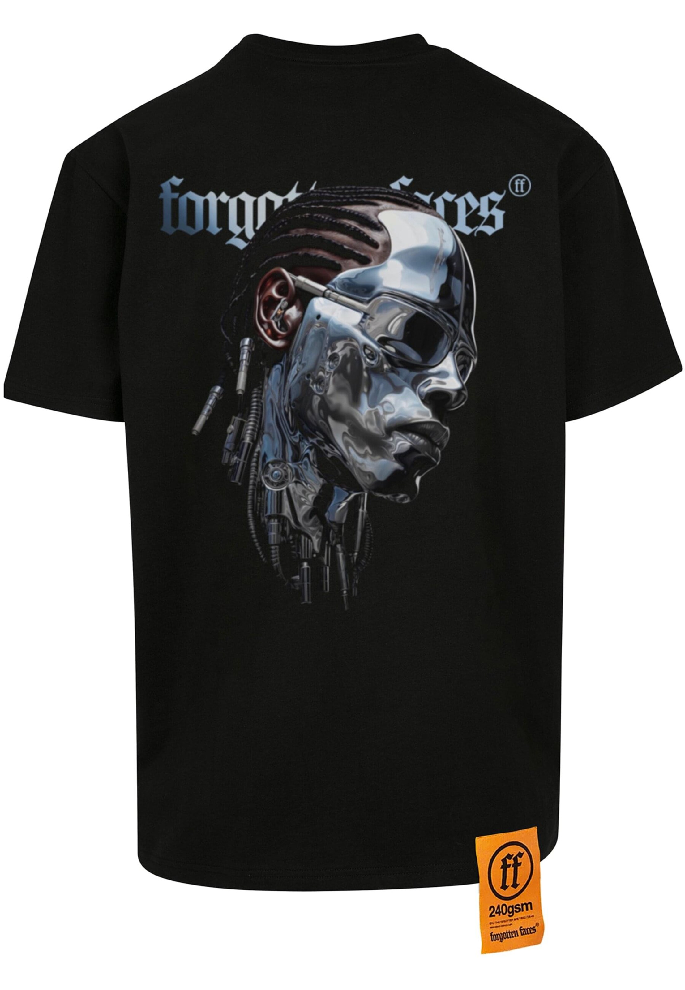 Forgotten Faces Shirt 'Silver Robot' in Black