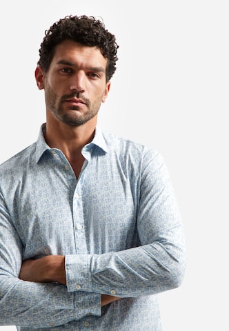 No Excess Regular fit Button Up Shirt in Blue