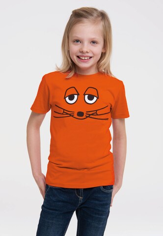 LOGOSHIRT Shirt 'Die Maus - Gesicht' in Orange: front