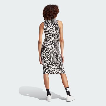 ADIDAS ORIGINALS Kleid 'Allover Zebra Animal Print' in Weiß