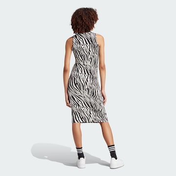 ADIDAS ORIGINALS - Vestido 'Allover Zebra Animal Print' en blanco