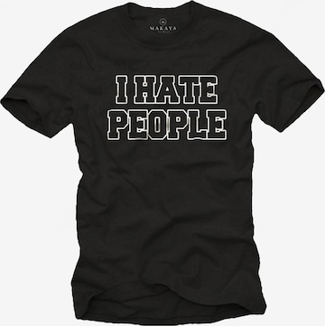 MAKAYA Shirt 'IHatePeople' in Black: front