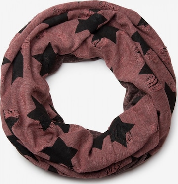 styleBREAKER Schlauchschal 'Loop Schal mit Sterne und Punkte Muster' in Braun: Vorderseite