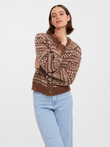 VERO MODA Knit Cardigan 'Kaira' in Brown: front