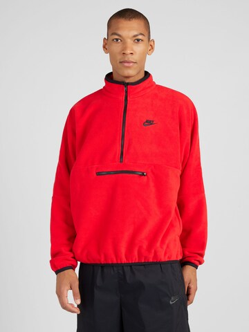 sarkans Nike Sportswear Sportisks džemperis 'Club Polar': no priekšpuses