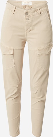 Coupe slim Pantalon cargo 'MARTINA' Gang en beige : devant