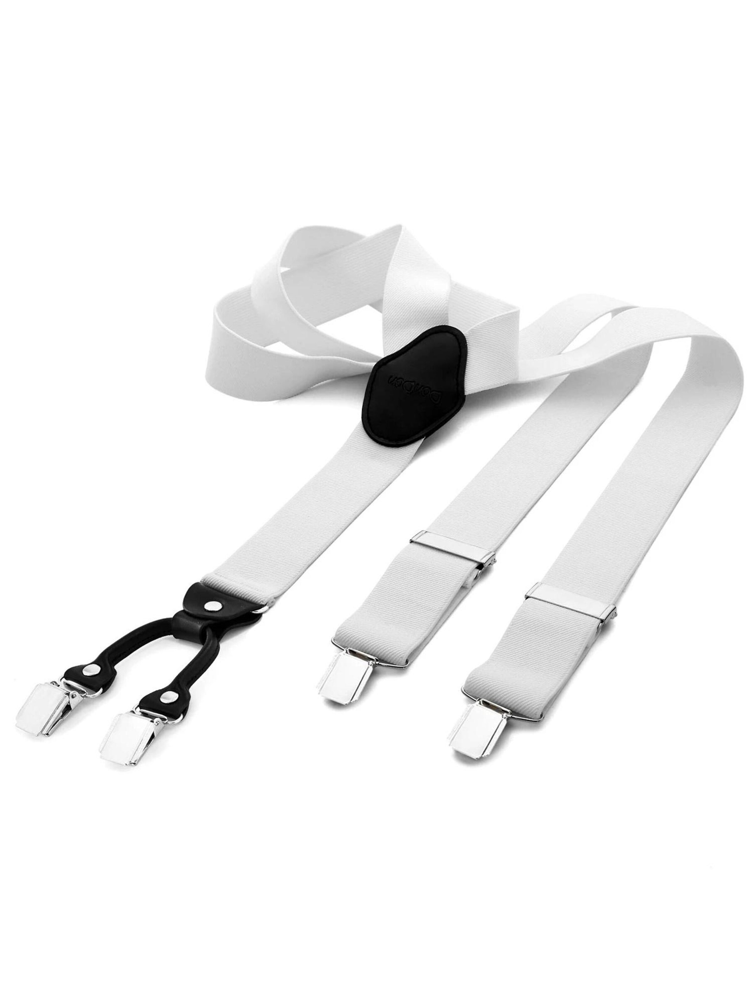 DonDon Suspenders 'DonDon Hosenträger Herren 3,5 cm breit dunkelrot für Anzug Jeans Chinos Vintage' in XS-XL in White, Item view