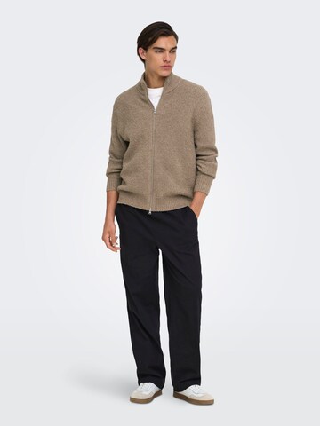Only & Sons Strickjacke 'DALE ' in Braun