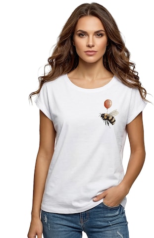 MAKAYA Shirt 'Flughilfe' in White: front