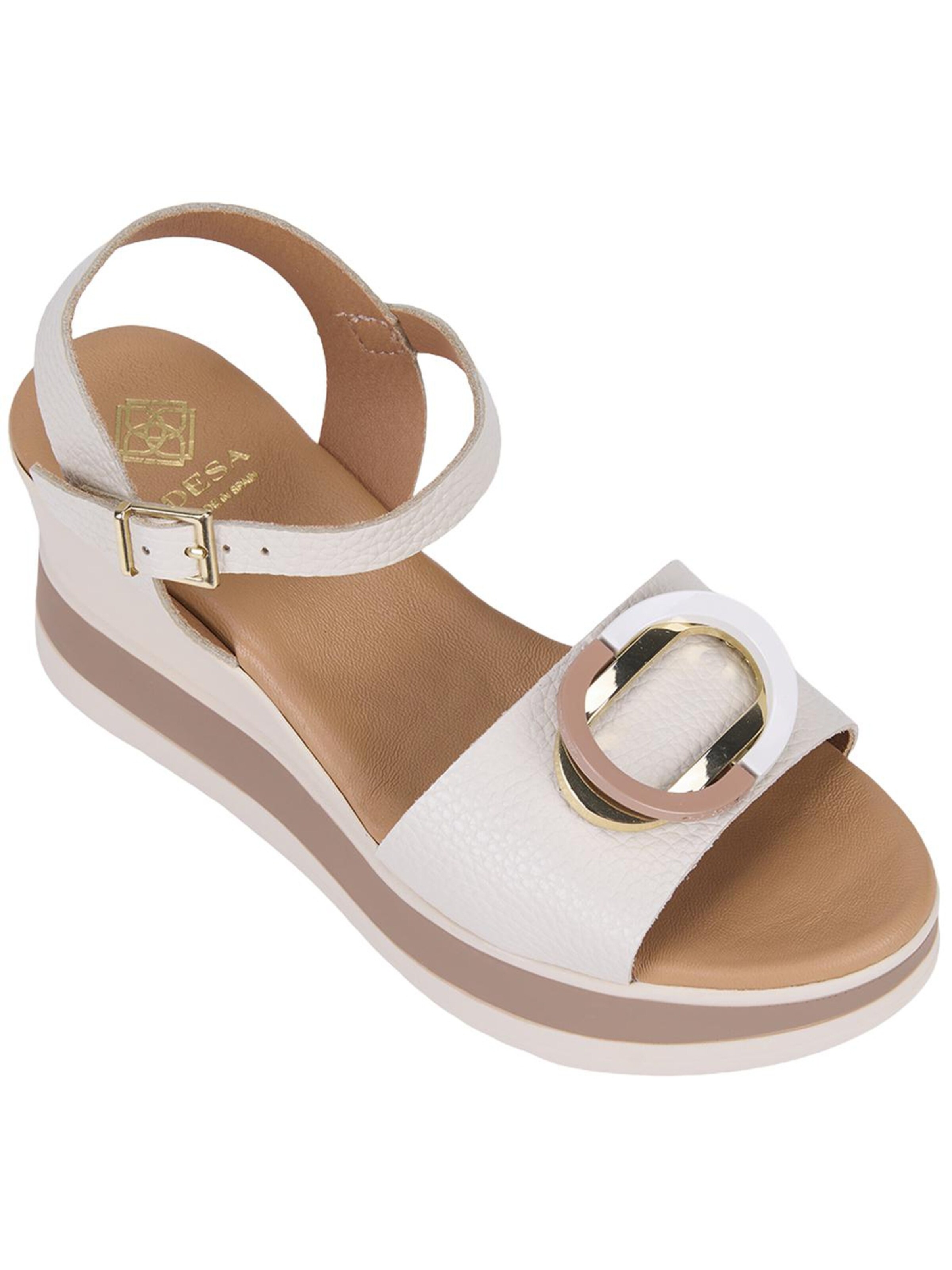 Desa T-bar sandals 'Keilsandalen' in Beige