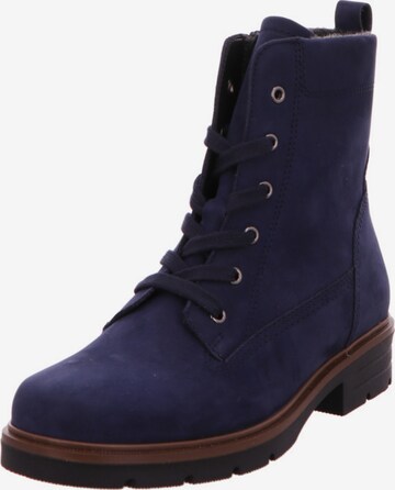 GABOR Lace-Up Ankle Boots in Blue: front