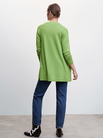 MANGO Gebreid vest 'ALMA' in Groen