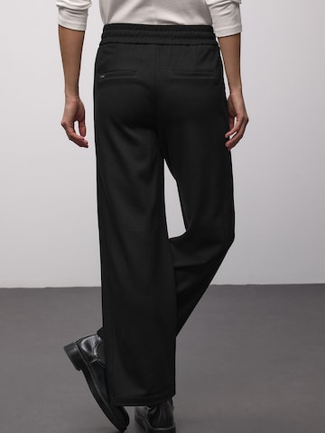 STREET ONE Bő szár Nadrág - fekete