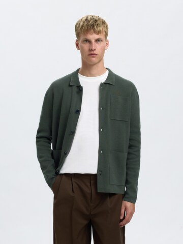 SELECTED Knit cardigan 'SLHMIKE' in Green