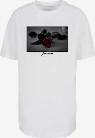 Mister Tee Shirt 'Passion Rose' in Wit: voorkant