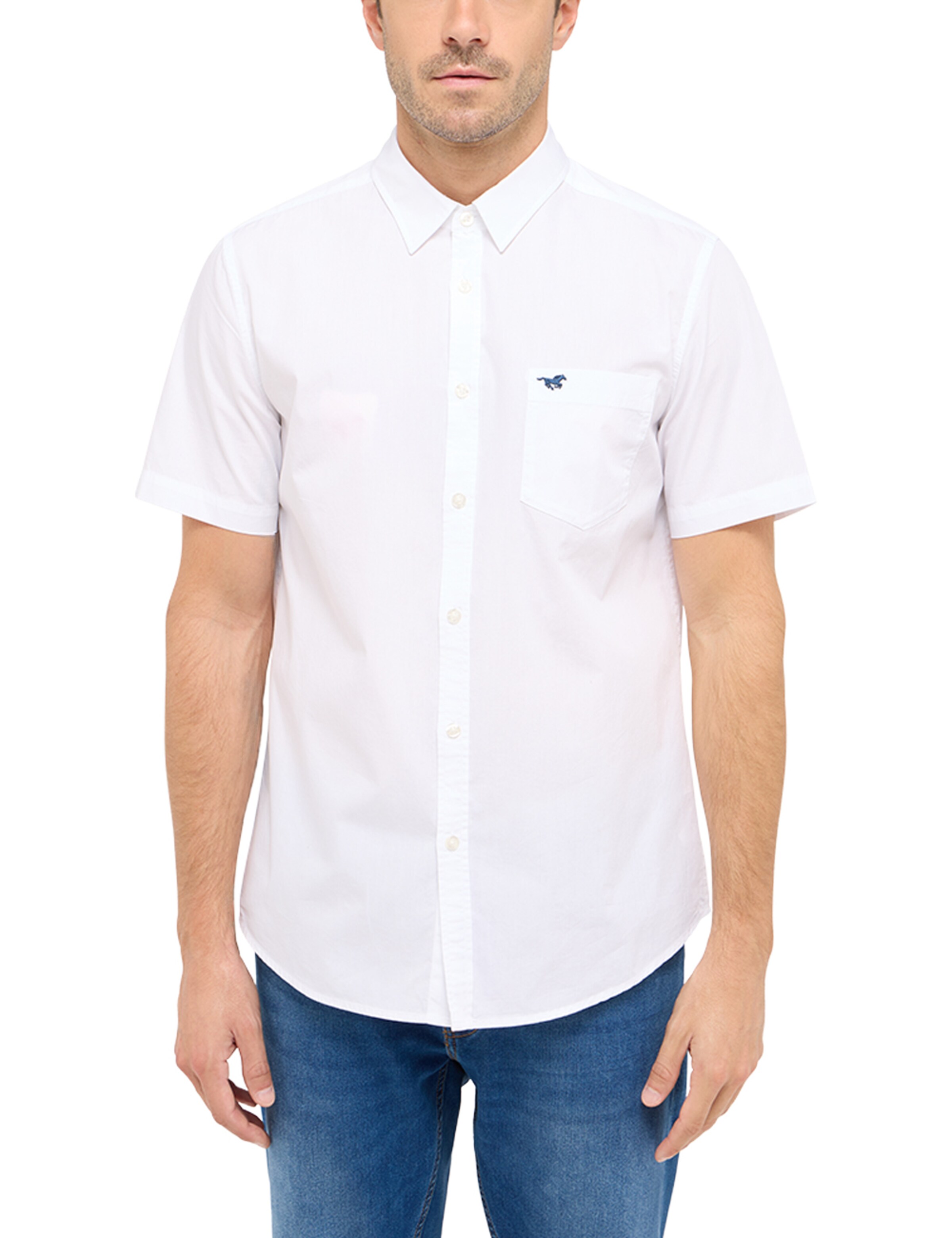 MUSTANG Regular fit Риза 'Gilroy' в бяло: отпред