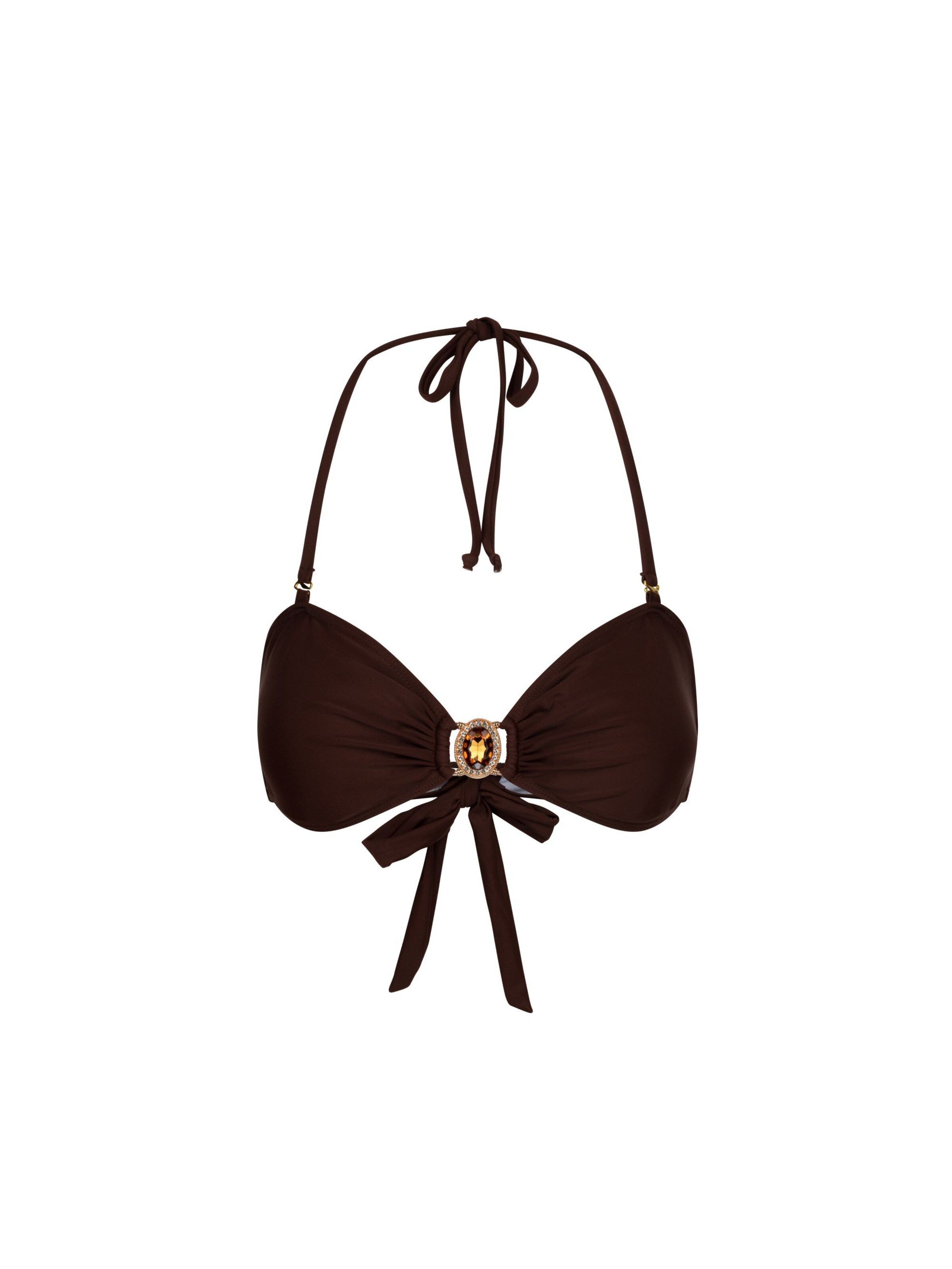 Moda Minx Bandeau Bikinitop 'Amour' in Braun: Vorderseite