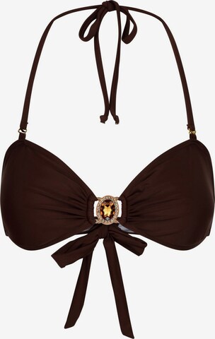 Moda Minx Bandeau Bikini Top 'Amour' in Brown: front