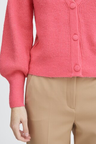 ICHI Knit Cardigan in Pink