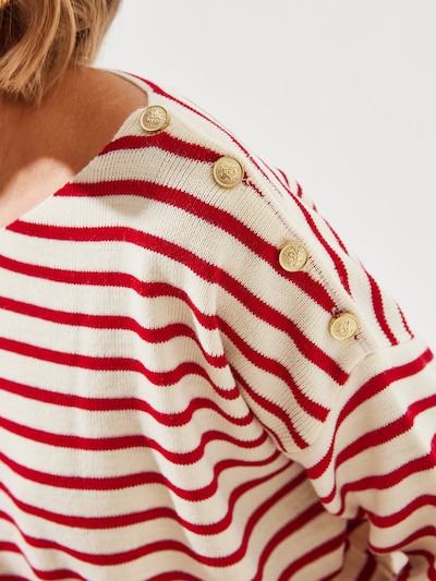 Bianco Lucci Pull-over en écru / rouge, Vue avec produit