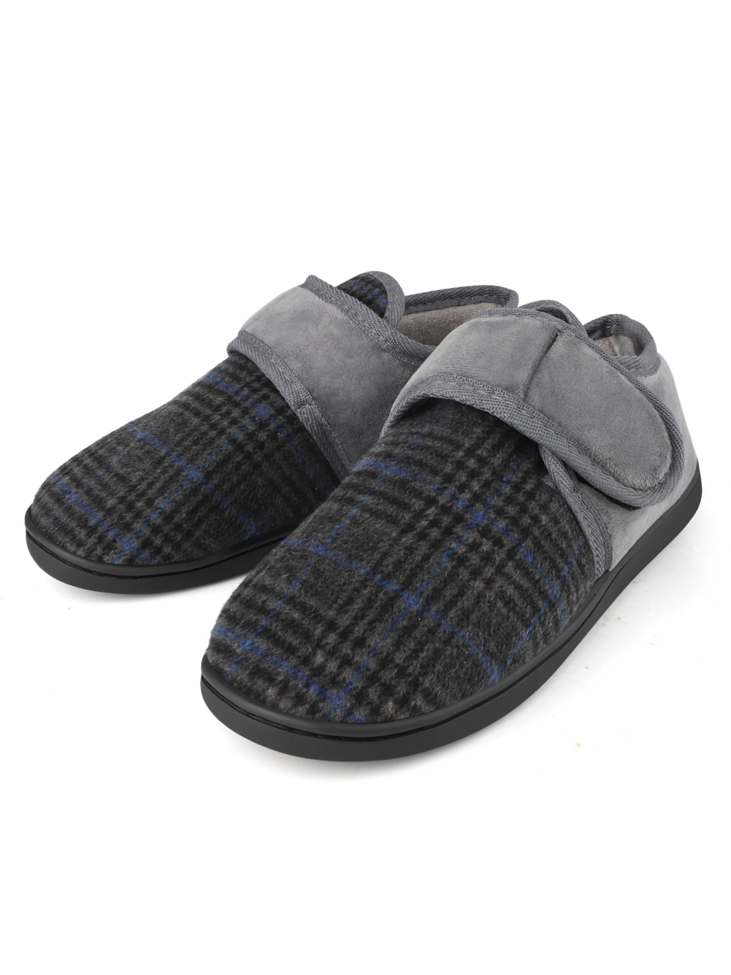 Tiestra Slippers 'TIESTRA  Slipper Boots Warm Felt Slippers Wide Fit Winter Cosy Fur House Shoes Non Slip for Indoor & Outdoor Women's Bootie Slippers' in Grey: front