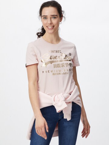 T-shirt Superdry en rose : devant