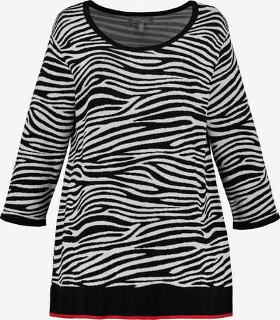 Ulla Popken Jersey en negro / blanco, Vista del producto