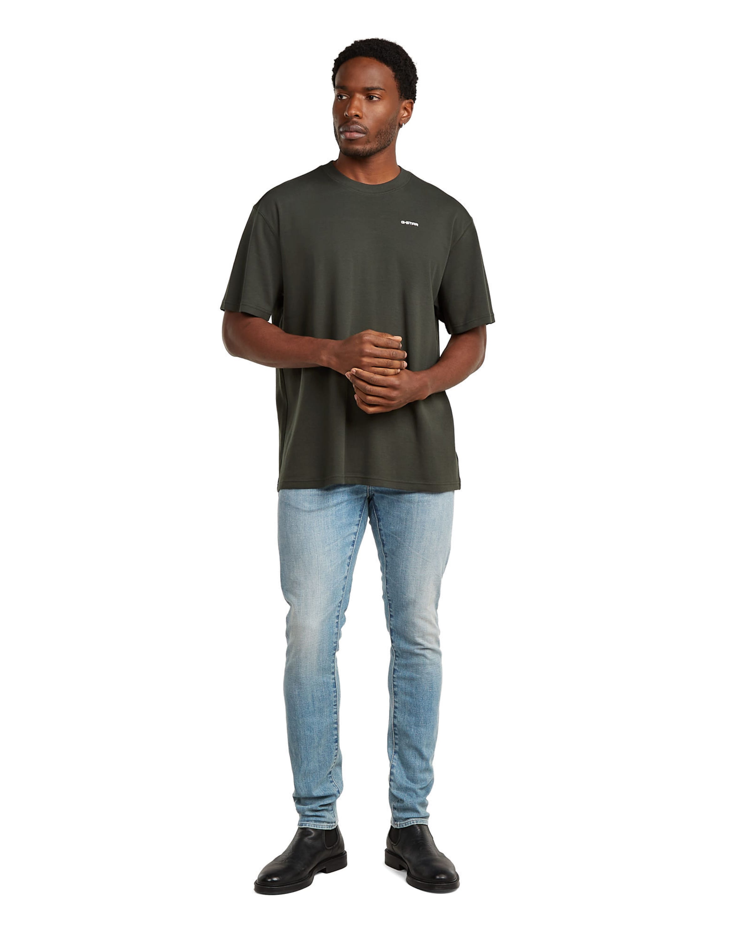 G-STAR Shirt 'Rib Insert Relaxed' in Green