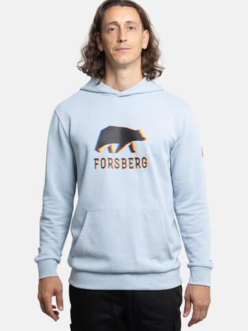 FORSBERG Sweatshirt 'Hoodie mit schwarzem Anaglyph-Logo' in Blue