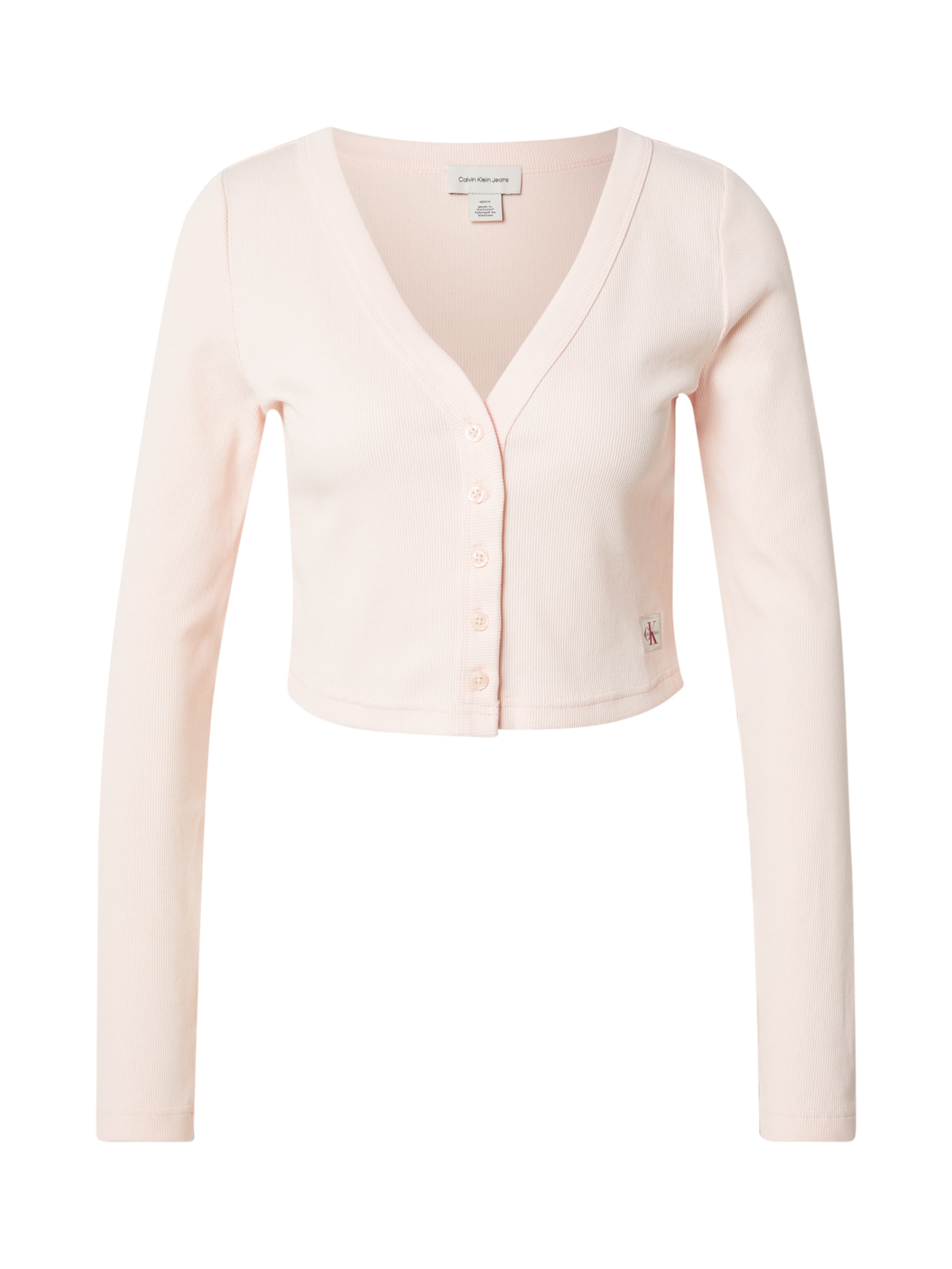 rozā Calvin Klein Jeans Adīta jaka: no priekšpuses